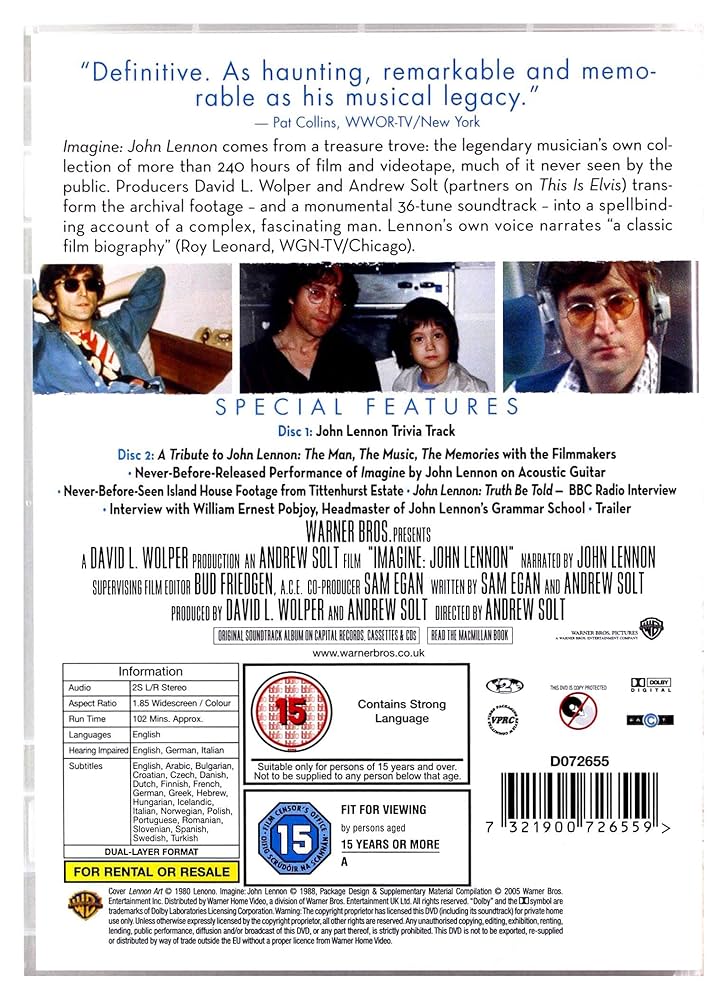 その他 Imagine There Is No Lennon [DVD] Imagine: John Lennon (DVD)(1988) : Target